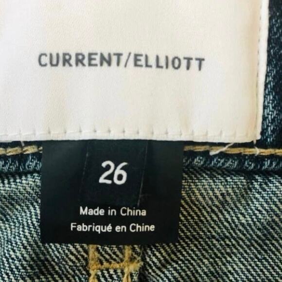 Current Elliott Button Fly Distressed Denim Skirt Size 26 - Picture 3 of 3